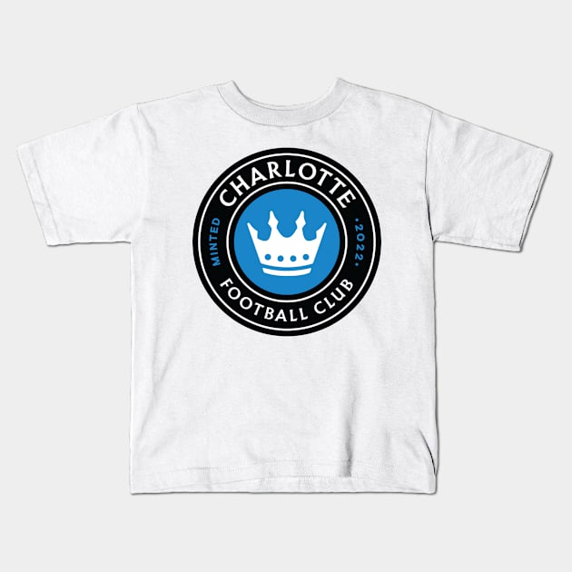 Charlotte FC soccer Kids T-Shirt by AmyNMann